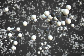 Cis-2-butene molecule made with balls, scientific molecular model. Chemical 3d rendering