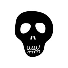 Black skull . vector illustration 