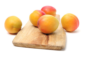 Fresh apricot fruits isolated on white background