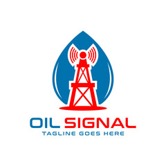 oil mine signal illustration logo