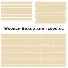 木目の板のバリエーション ベクターイラスト セット（木の板、ルーバー、フローリング）