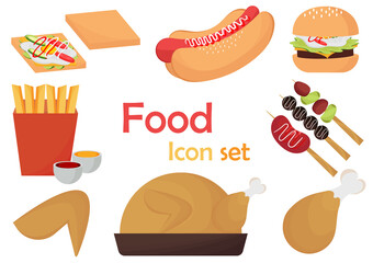 a collection of delicious food illustrations with modern designs and appetizing colors
