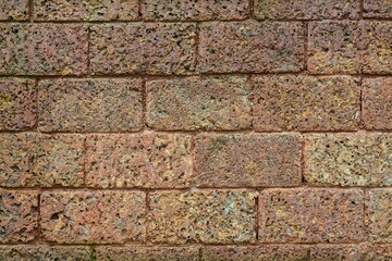 Close-up of old brick blocks for background or wallpaper.
