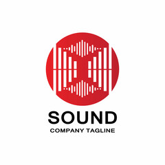 music sound wave logo icon vector, speaker and headset