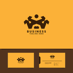 Ornamental crown logo with business card template