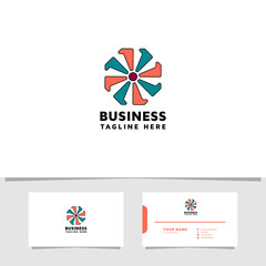 Simple and minimalist colorful flower pattern logo