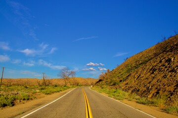 Fototapeta na wymiar Empty Road In California Desert