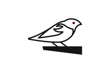 abstract animal logo line bird vector