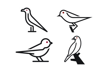 abstract animal logo line bird vector