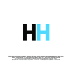 Simple modern minimalist logo of letter H with white background
