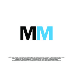 Simple modern minimalist logo of letter m with white background