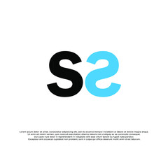 Simple modern minimalist logo of letter s with white background