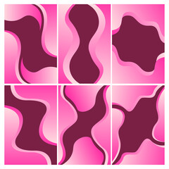 a set modern vector template for brochures, flyers, flyers, covers. Abstract fluid 3d shape vector background in trendy liquid color set. Blue liquid graphic composition illustration