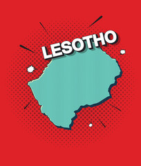 Fototapeta na wymiar Pop art map of lesotho