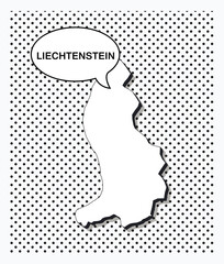Obraz premium Pop art map of liechtenstein