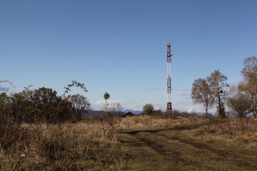 telecommunication tower in the field