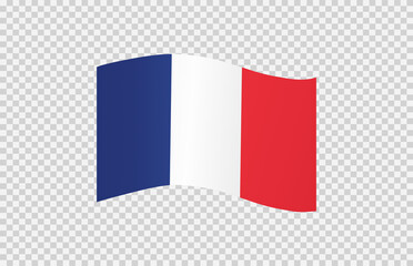 Waving flag of France isolated  on png or transparent  background,Symbol of France,template for banner,card,advertising ,promote, TV commercial,web, vector illustration top olympic gold winner