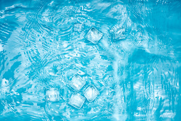 Cool transparent ice in summer