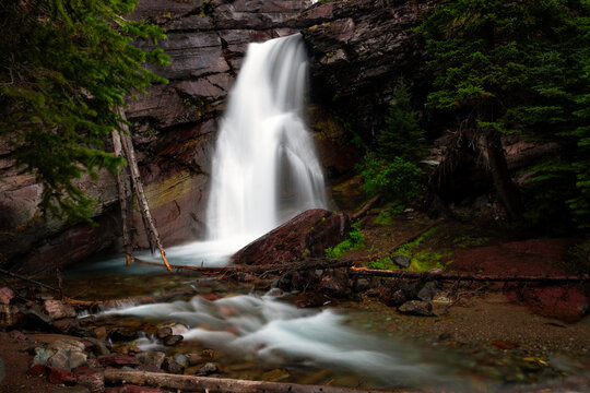 Baring Waterfall in Glacier National Park
