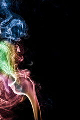 Obraz premium Colorful smoke on black background.