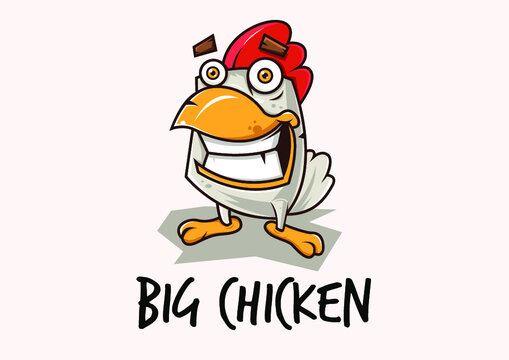 The Big Chicken Cartoon Logo is a clean, cute, and funny logo template suitable for any kind of business or personal identity related to a cafe, restaurant, or corporate.