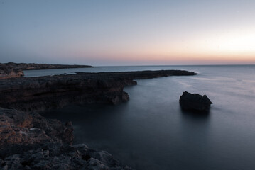 Fototapeta na wymiar Sunset in Can Marroig in Formentera, Spain