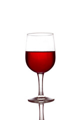 Wine glass on white background.