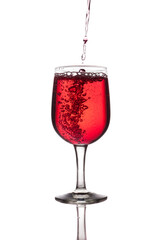 Wine glass on white background.