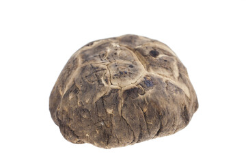 Dried shiitake mushroom on white background.
