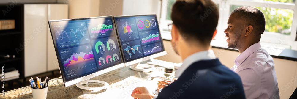 Aufkleber Business Data Analytics On Computer Monitor
