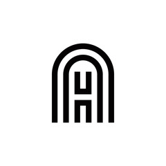 a h ah ha initial logo design vector template
