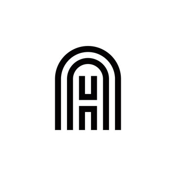 a h ah ha initial logo design vector template