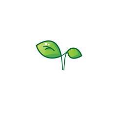 fresh two leaf logo design vector illustration