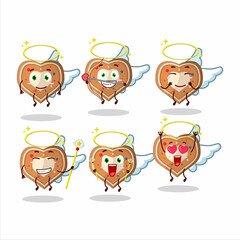 Gingerbread heart cartoon designs as a cute angel character