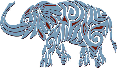 abstract blue and elephant