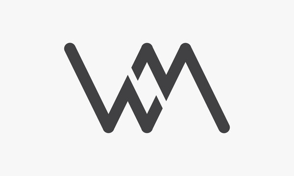 WM letter logo isolated on white background.