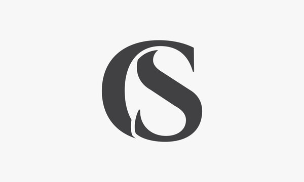 CS letter logo isolated on white background.