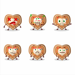 Gingerbread heart cartoon character with nope expression
