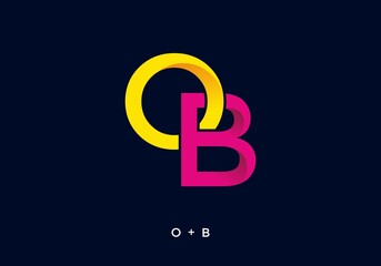 Yellow and pink color of OB initial letter