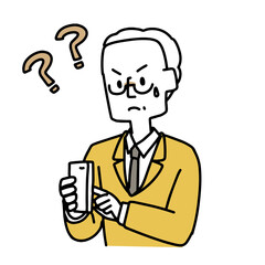スマホの使い方がわからない中年男性