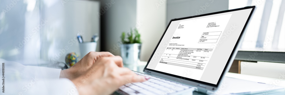Poster accountant using online e invoice software