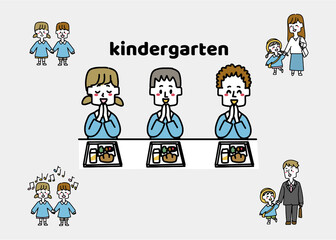 幼稚園で過ごす園児セット