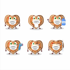 A picture of gingerbread heart cartoon design style keep staying healthy during a pandemic