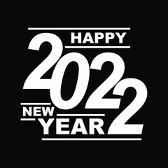 2022 Happy New Year greeting card. Logo numbers 2022 and text on light background Vector Illustration.