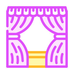 scene with curtains color icon vector. scene with curtains sign. isolated symbol illustration