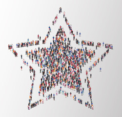 People and business group in the form of star symbol