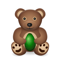 Teddy bear with avocado