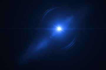 lens flare effect on black blackground