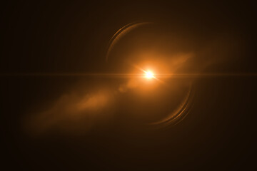 lens flare effect on black blackground