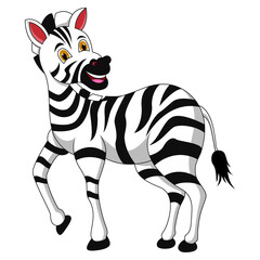 Naklejka na ściany i meble Cute zebra cartoon on white background